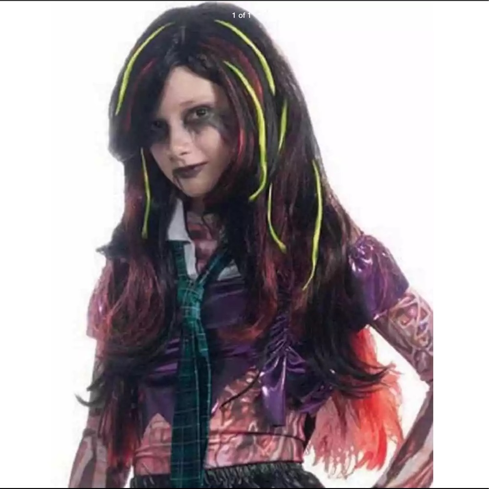 NWT Rubie’s Zombie Rocker Wig Long